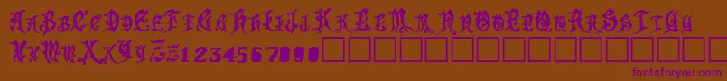Frightwrite1Medium Font – Purple Fonts on Brown Background