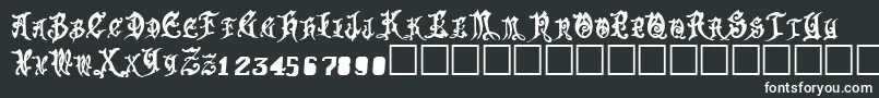 フォントFrightwrite1Medium – 黒い背景に白い文字