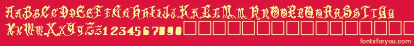 Frightwrite1Medium Font – Yellow Fonts on Red Background