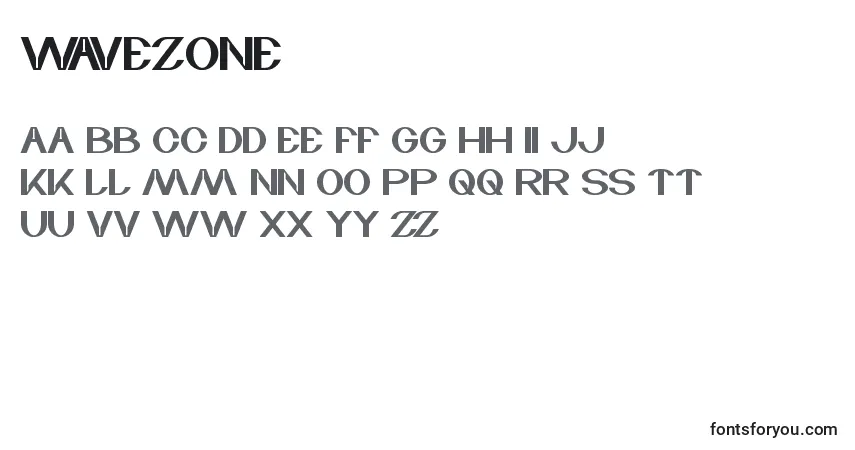 A fonte WaveZone – alfabeto, números, caracteres especiais
