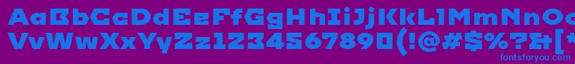 フォントImperial – 紫色の背景に青い文字