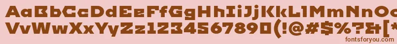 フォントImperial – ピンクの背景に茶色のフォント