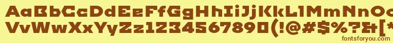 Imperial-fontti – ruskeat fontit keltaisella taustalla