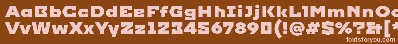 Imperial-fontti – vaaleanpunaiset fontit ruskealla taustalla