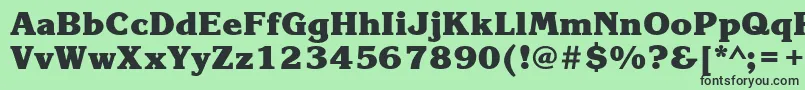 フォントKorinnablackcttBold – 緑の背景に黒い文字