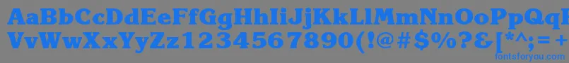 フォントKorinnablackcttBold – 灰色の背景に青い文字