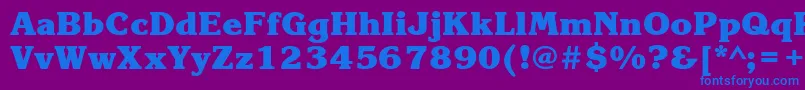 フォントKorinnablackcttBold – 紫色の背景に青い文字