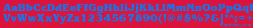 フォントKorinnablackcttBold – 赤い背景に青い文字