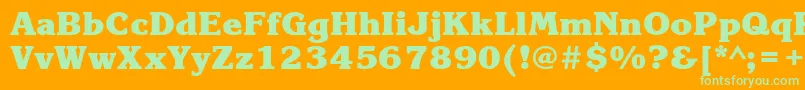 KorinnablackcttBold-Schriftart – Grüne Schriften auf orangefarbenem Hintergrund