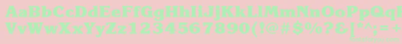 フォントKorinnablackcttBold – ピンクの背景に緑の文字