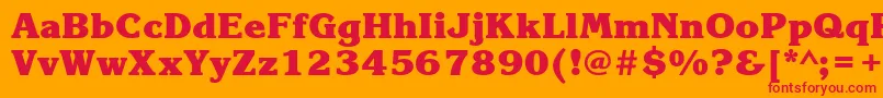 フォントKorinnablackcttBold – オレンジの背景に赤い文字