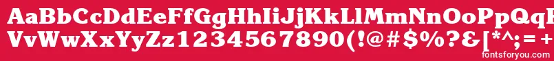 フォントKorinnablackcttBold – 赤い背景に白い文字