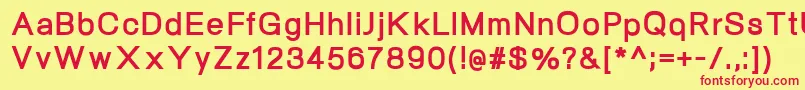 NeogramExtrabold-fontti – punaiset fontit keltaisella taustalla