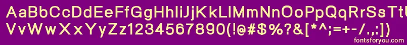 Weitere Informationen zur NeogramExtrabold-Schriftart NeogramExtrabold-Schriftart – Gelbe Schriften auf violettem Hintergrund