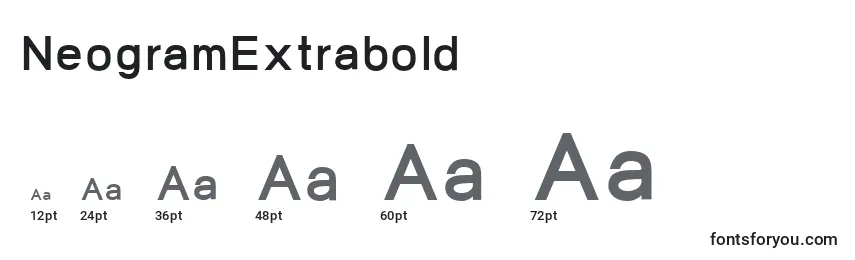 Размеры шрифта NeogramExtrabold