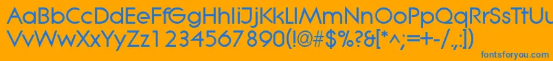 フォントLitheBold – オレンジの背景に青い文字