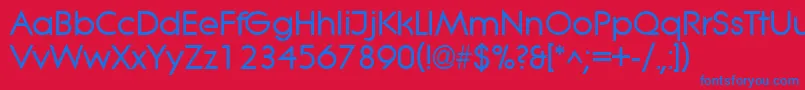 LitheBold-fontti – siniset fontit punaisella taustalla