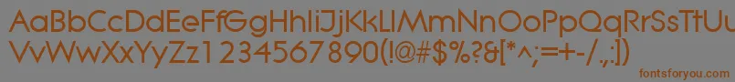 フォントLitheBold – 茶色の文字が灰色の背景にあります。