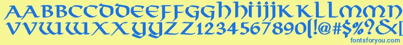 VikingNormalBold Font – Blue Fonts on Yellow Background