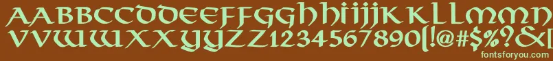 VikingNormalBold Font – Green Fonts on Brown Background