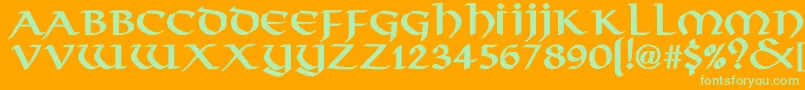 VikingNormalBold Font – Green Fonts on Orange Background