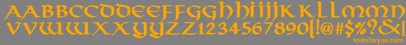 VikingNormalBold-Schriftart – Orangefarbene Schriften auf grauem Hintergrund