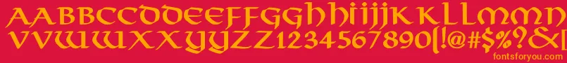 VikingNormalBold Font – Orange Fonts on Red Background