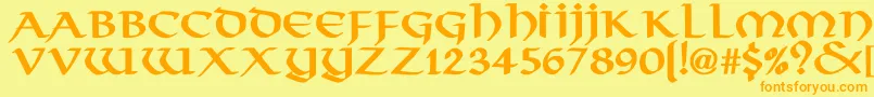 VikingNormalBold Font – Orange Fonts on Yellow Background
