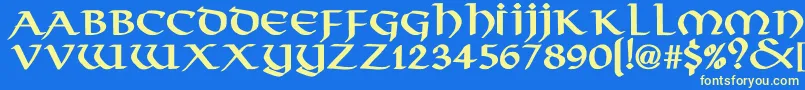 VikingNormalBold Font – Yellow Fonts on Blue Background
