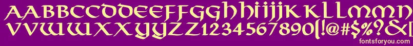 VikingNormalBold Font – Yellow Fonts on Purple Background