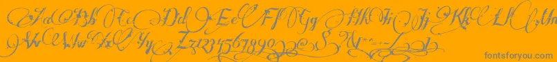 Weitere Informationen zur Manyweatz-Schriftart Manyweatz-Schriftart – Graue Schriften auf orangefarbenem Hintergrund