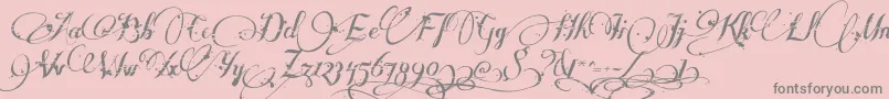 Manyweatz-Schriftart – Graue Schriften auf rosa Hintergrund