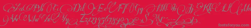 Manyweatz Font – Gray Fonts on Red Background