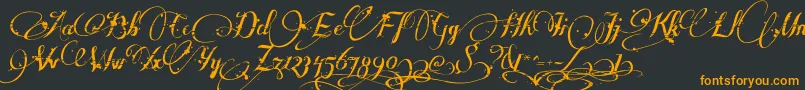 Manyweatz-Schriftart – Orangefarbene Schriften auf schwarzem Hintergrund