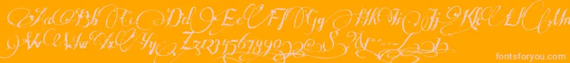 Manyweatz Font – Pink Fonts on Orange Background