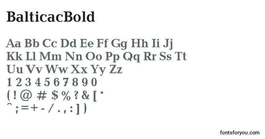 BalticacBold-fontti – aakkoset, numerot, erikoismerkit