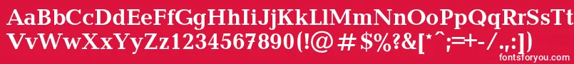 フォントBalticacBold – 赤い背景に白い文字