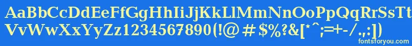 Czcionka BalticacBold – żółte czcionki na niebieskim tle