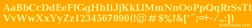 Fonte BalticacBold – fontes amarelas em um fundo laranja