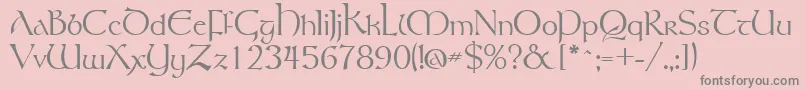 TolkienRegular-Schriftart – Graue Schriften auf rosa Hintergrund