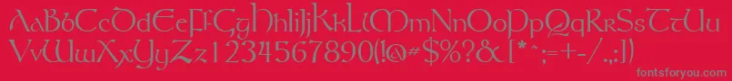 TolkienRegular Font – Gray Fonts on Red Background