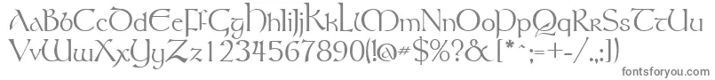 TolkienRegular Font – Gray Fonts on White Background