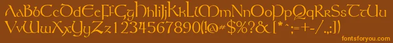 TolkienRegular Font – Orange Fonts on Brown Background