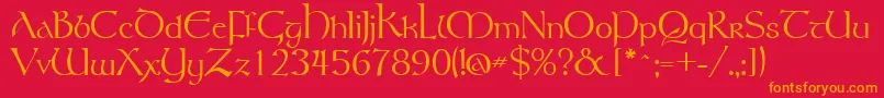 TolkienRegular Font – Orange Fonts on Red Background