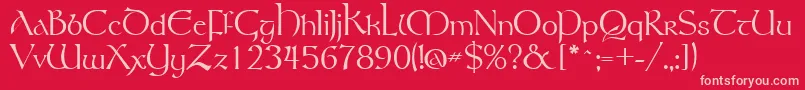 TolkienRegular Font – Pink Fonts on Red Background