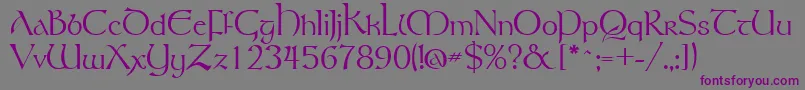 TolkienRegular-Schriftart – Violette Schriften auf grauem Hintergrund