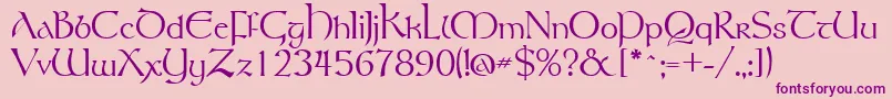 TolkienRegular-Schriftart – Violette Schriften auf rosa Hintergrund