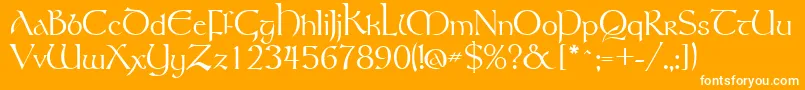 TolkienRegular-Schriftart – Weiße Schriften auf orangefarbenem Hintergrund