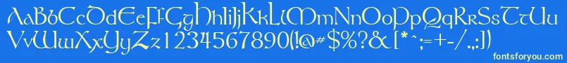 TolkienRegular Font – Yellow Fonts on Blue Background