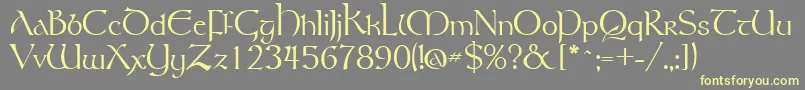 More about TolkienRegular Font TolkienRegular Font – Yellow Fonts on Gray Background